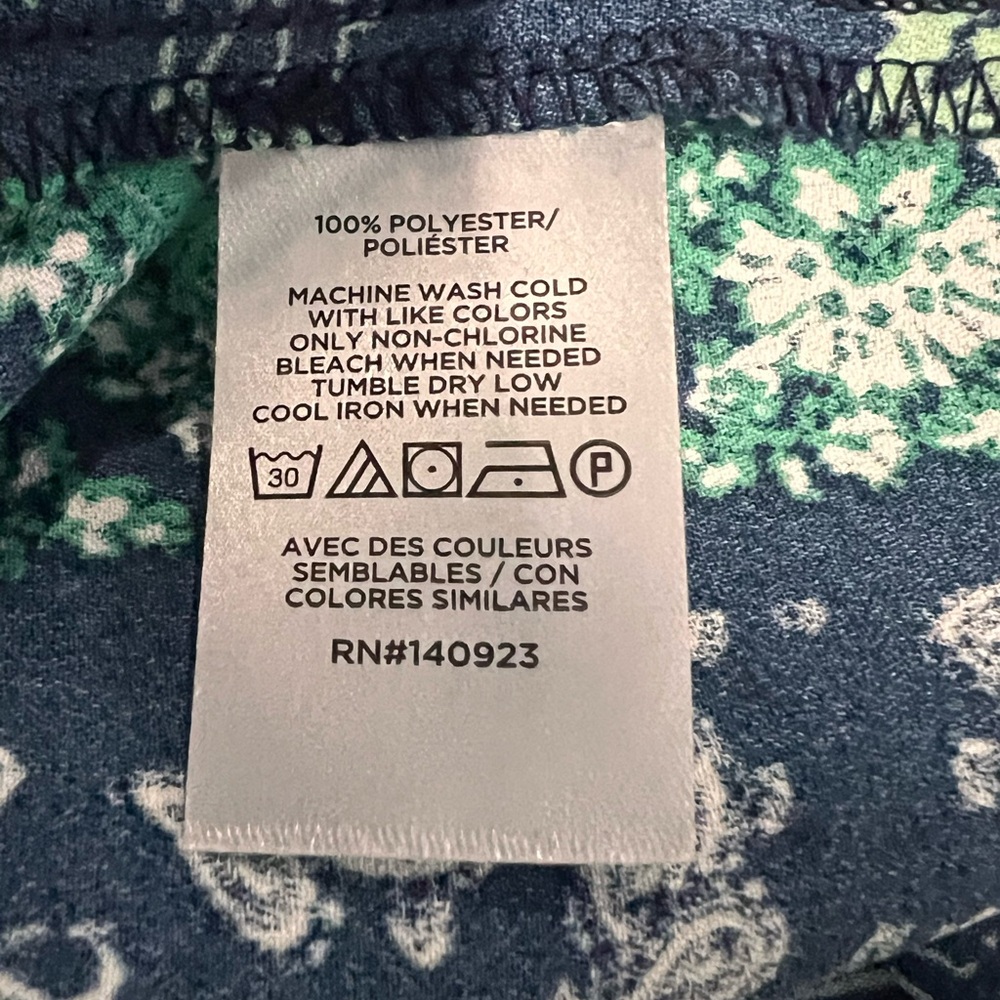 Green patchwork print loft small women’s belted m… - image 2